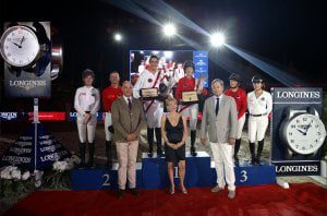The podium with team CTM in second place. Photo from https://www.globalchampionstour.com/